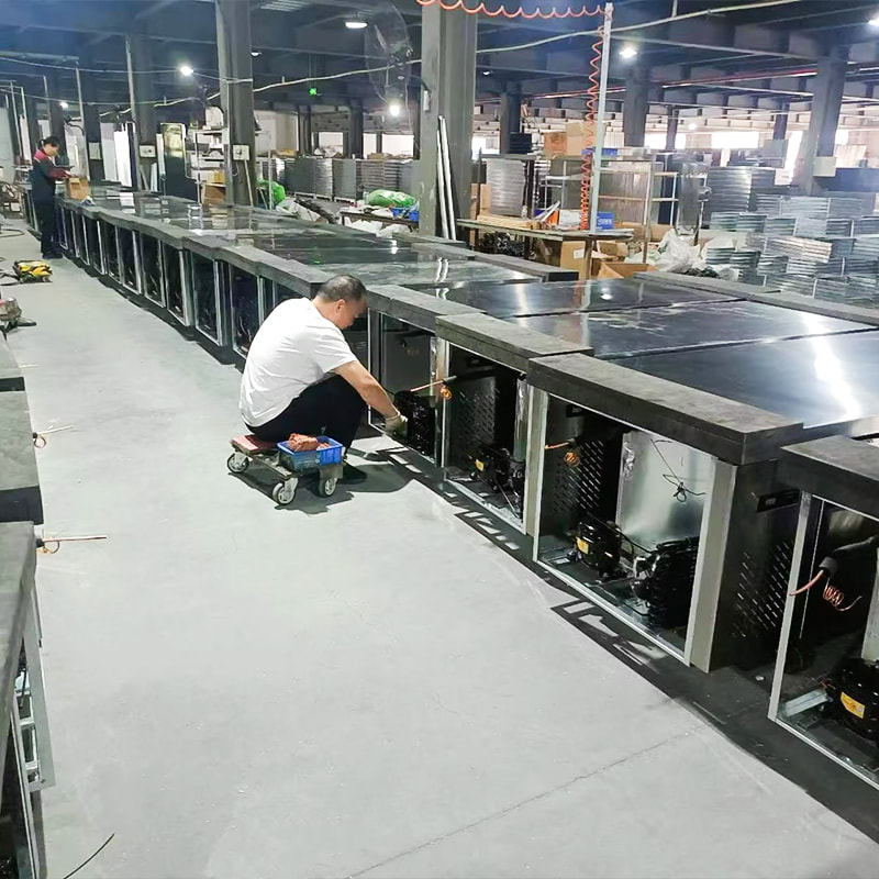 Platte koeling 1,8 m luchtgekoelde keukenkast Platte koeling 1,8 m luchtgekoelde keukenkast